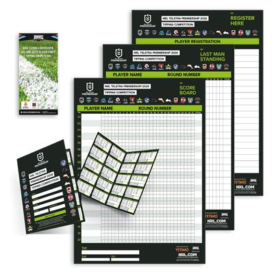 NRL 20 Player Footy Tipping Pack 